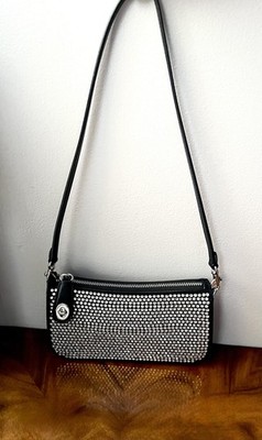 Coach Archive Y2K Design Pave Crystals Black Leather SLIM PENN SHOULDER BAG $295