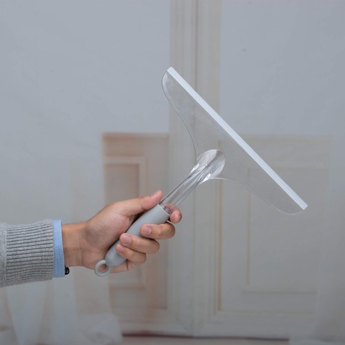 Shower Squeegee for Bathroom Glass Doors and Mirror, 10'' Rubber 10'', Clear  - Picture 6 of 8