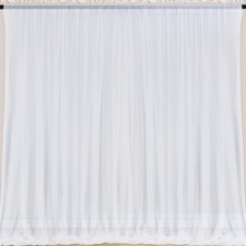 10x10 White Tulle Backdrop Curtains for Parties Sheer Wedding Photo Drapes
