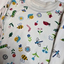 Moon and Back by Hanna Andersson Bug Flower Print Long Sleeve Pajama Top Size 5