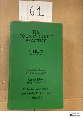 The County Court Practice 1997 R C L Gregory and P K J Thompson