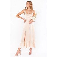 Show Me Your Mumu Champagne Gold Midi Maxi Dress Size Small Bridesmaid