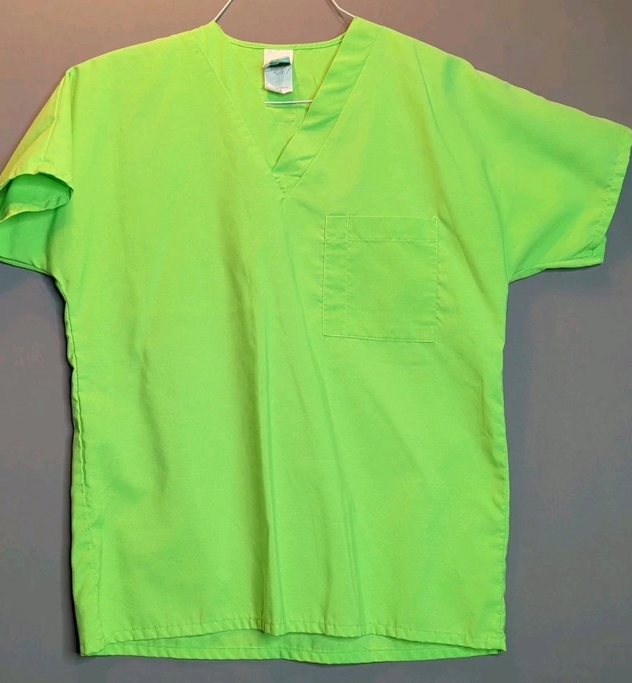 UA Scrubs Happy Scrubs Scrub Tops(2) Size XS-Lime Green & Orange - Image 2 of 4