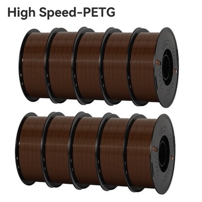 Kingroon 10KG High Speed PETG 1.75 mm 3D Printer Filament Bundle Dark Brown FDM