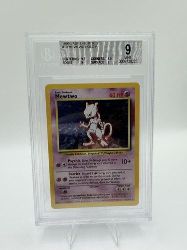 1999 Pokemon Mewtwo HOLO R Base Unlimited BGS 9