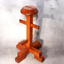 Vintage Japanese Wooden Kabuto Samurai Helmet Display Stand Armor Base WO540