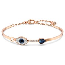 Symbolic Bangle Evil Eye, Blue, Mixed Metal Finish Advanced Gift Giving 5171991