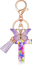 Butterfly Initial Letter Keychain Bag Charms for Women  Cute Pendant Accessorie