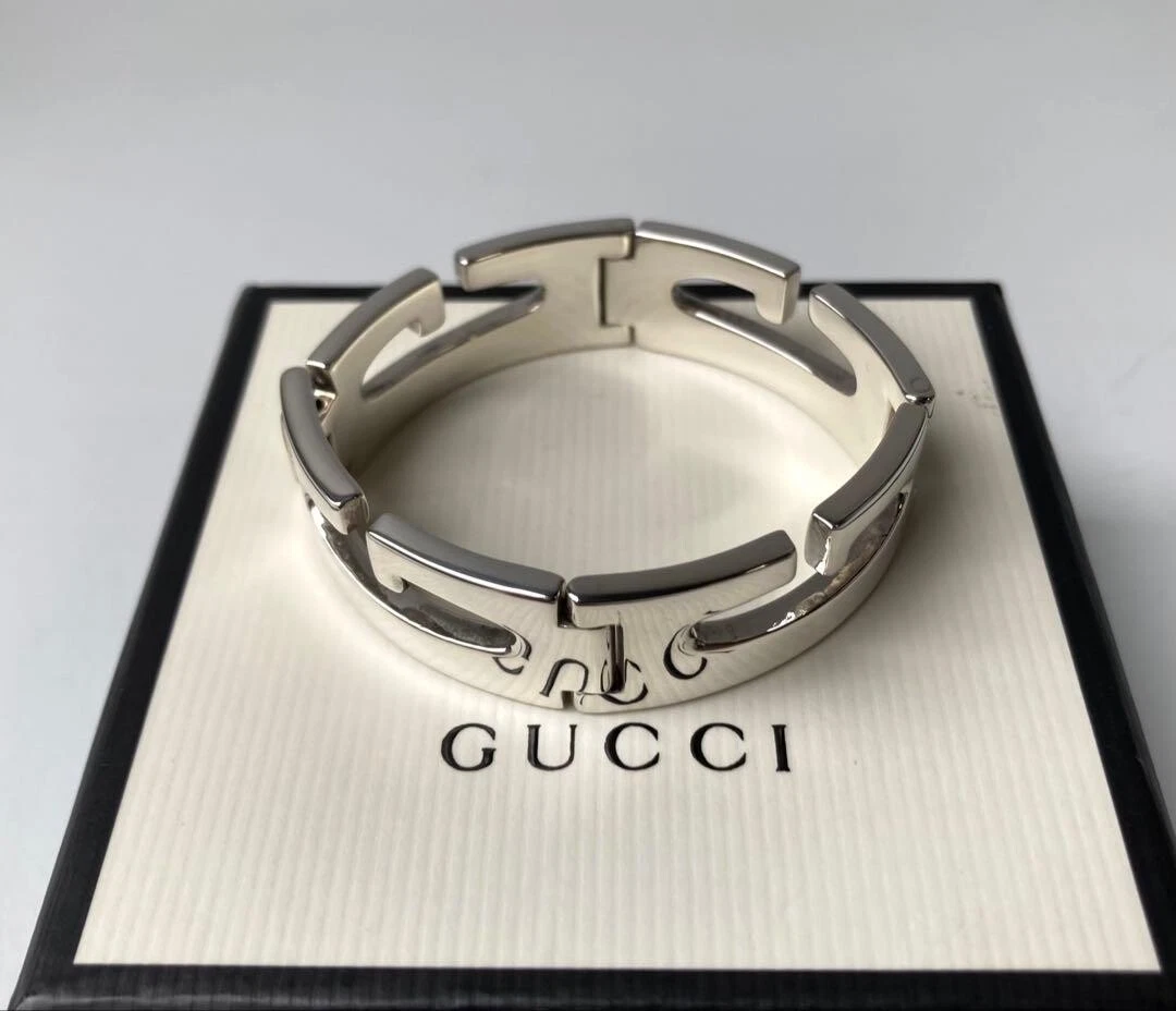 アクセサリー OLD GUCCI Leather Bangle Bracelet Silver 25+ Gucci Bangle Silver Fashion Bracelets for sale | Updated Oct 2026
