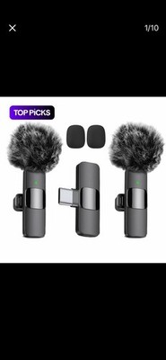 Wireless Lavalier Microphone, Rechargeable Microphone, Cordless Omnidire