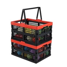 Collapsible Shopping Basket, 15L Reusable Plastic Grocery Shopping Baskets, S...