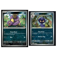 2 Card Pokemon - SV05: Temporal Forces - Ekans 100/162 & Arbok 101/162 Reverse