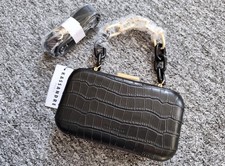 Kassandre black real leather clutch bag, NEW! RRP €290