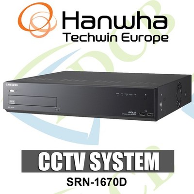 Samsung SRN-1670DP 16CH NVR 1080P IP CCTV Recorder | 1TB HDD, HDMI, VGA, PTZ