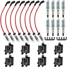 8 Ignition Coils Spark Plugs Wire Set UF 271 For Chevy 5.3