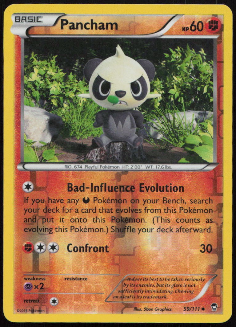 Pancham 59/111 MP Furious Fists Uncommon Reverse Holo Pokemon