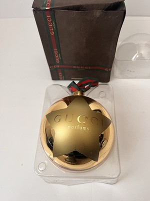 Gucci Parfums 90th Anniversary Gold Christmas Ball Tree Ornament Collectible 