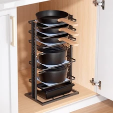 Pots and Pans Organizer for under Cabinet, 6-Tier Heavy Duty Pan Pot Organize...