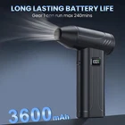 100000RPM Electric Air Duster Cordless Mini snow Blower Turbo Fan w/LED Display