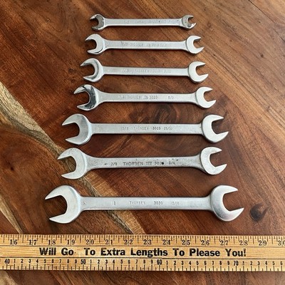 (7) Vintage Thorsen Open End Wrench Set 7/16'' to 1'' Made in the USA