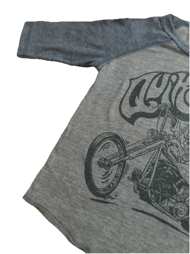 Quiksilver Skeleton Biker Surfer Half Sleeve Two Tone Shirt Toddler Size 4T - Image 4 of 4