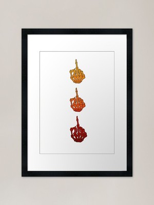 Der Finger gerahmter Kunstdruck gerahmt Wandbild Poster Leinwanddruck Bild