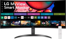 LG - 34 in WQHD 100Hz 5ms Smart Monitor with HDR10 HDMI USB-A - Black