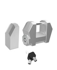 Trailer Tongue Coupler Lock, Dia 1/4'', Extra Wide 1.2'' Span - Latch Silver