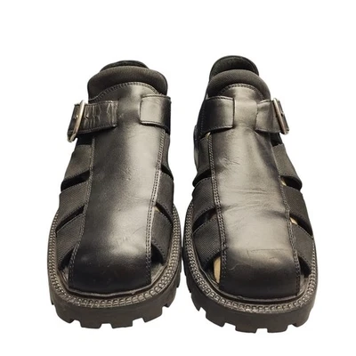 Kenneth Cole Reaction Men\'s Black Leather Fisherman Sandals Size 8 Kenneth Cole Reaction Fisherman Sandals for Men for sale | eBay main image 2