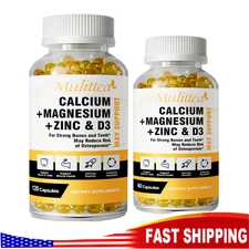 Calcium Magnesium Zinc with D3 Vegan  Softgels for Bone, Nerve & Immune Support