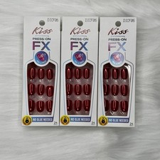 Kiss Press-On FX DICF06 Metallic Red Pack of ...