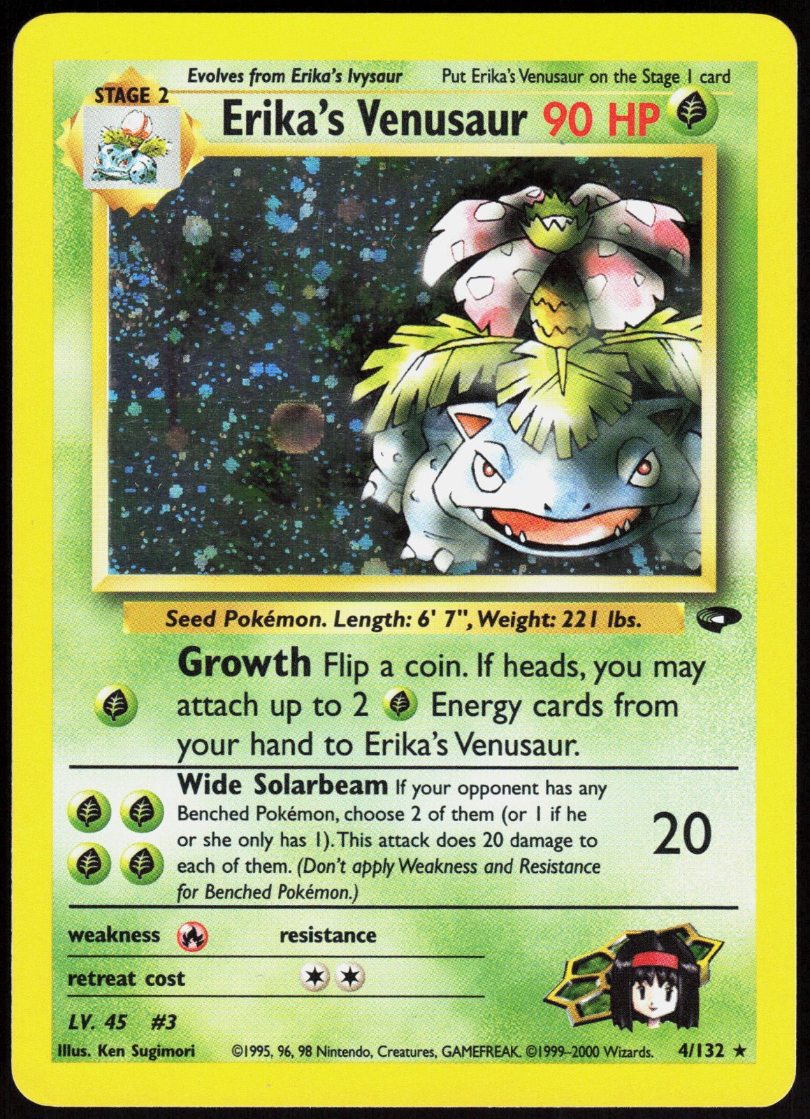 Erika's Venusaur - 4/132 - Pokemon Gym Challenge Unlimited Holo Rare WOTC NM