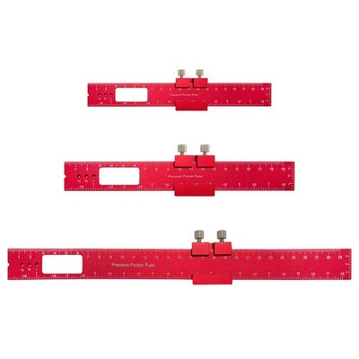 Woodworking Ruler, Scribing Rulers 12, 8, 6 Inch Metal Slide Stop Marking Rul...