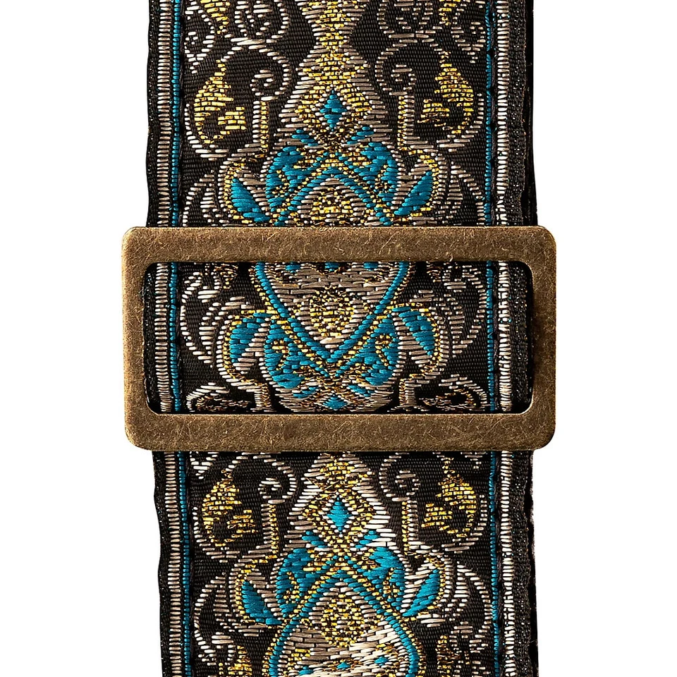 PRS Deluxe Retro Jacquard Guitar Strap Teal 2 in. - Image 2 of 3