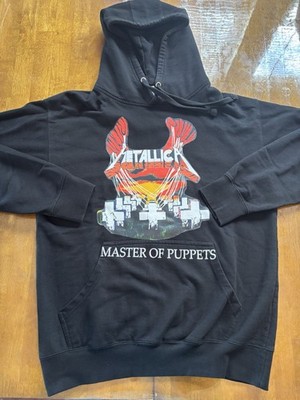 Retro Metallica  Master Of Puppets  Black Graphic Sweatshirt Hoodie Large