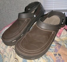 Crocs Men's Yukon Vista LR Clogs LiteRide Foam Adjustable Strap Faux Leather 15