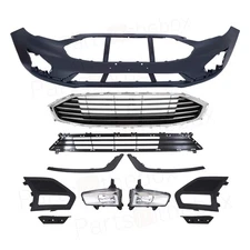 For 2019 2020 Ford Fusion Front Bumper Cover Upper Lower Grille Fog Light&Covers