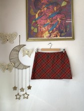 Vtg plaid mini skirt Women s 29 Red