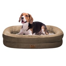 Orthopedic Waterproof Large Dog Bed: Memory Foam Washable Dog Bed with Bolste...