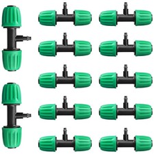 Drip Irrigation Fittings for 1/2 Inch to 1/4 Inch Tubing Reducing Tee, 12 Pcs...