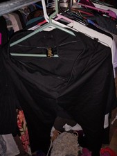 Large Nylon Rayon Pull On Black Pants Women's Casual Comfy