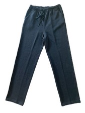 Vtg St.John Sport BLACK Sequin Tie Knit Pants Medium Wool Rayon Comfortable