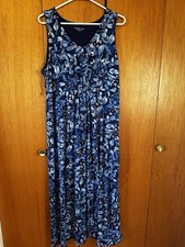 Coldwater Creek Tank Maxi Dress Womens Large Blue Sleeveless Round Neck Pullover