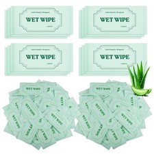 300 Pack Wet Individually Wrapped, Aloe Vera Hand , Wet Wipe Bulk Individual ...
