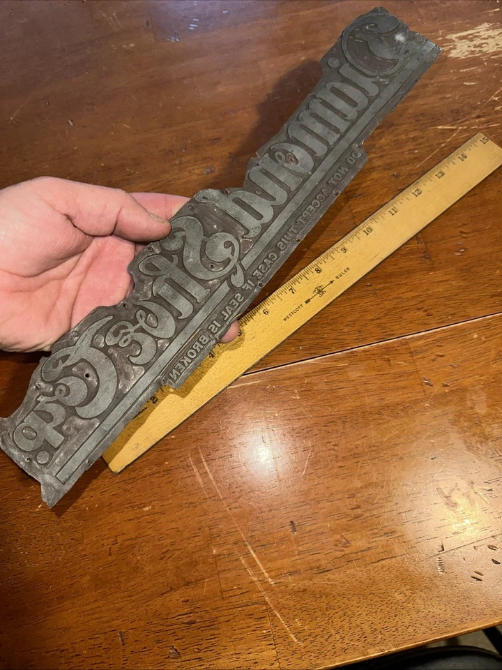 Print Plate “ Diamond Shoe Co. “ 14 Inch Printing Plate. Nice Script! Old!! - Image 4 of 4