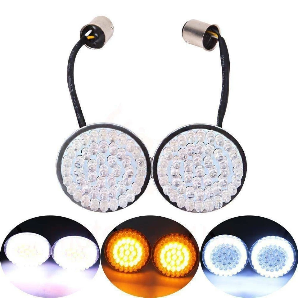 1157 LED Turn Signals Blinker Light For Harley Davidson Street Glide Road King Foto 4 de 4