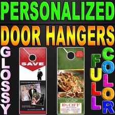 250 CUSTOM PRINTED Door Hangers 3.5x8.5 FULL COLOR 2SIDE 14PT GLOSSY 3.5"X8.5"
