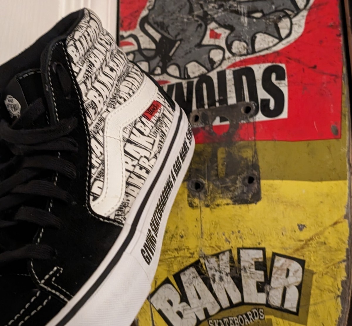 靴 Vans Sk8-Hi Baker Skateboards Vans Sk8-hi Pro X Baker Skateboard Shoes Mens 6.5 W 8 Black