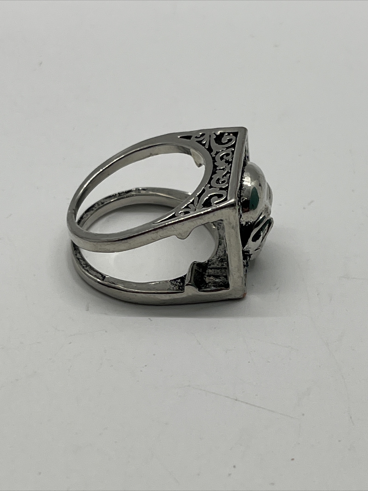 Silvertone Skeleton Ring - image 2