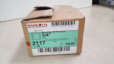 #ad Lot of 50 Charlotte Pipe Schedule 40 Pressure 3 4quot; Cap 2117 $77.31